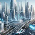 Immerse yourself in a detailed panorama of tomorrow's cityscapes, as imagined by the unparalleled capabilities of DALL-E 3