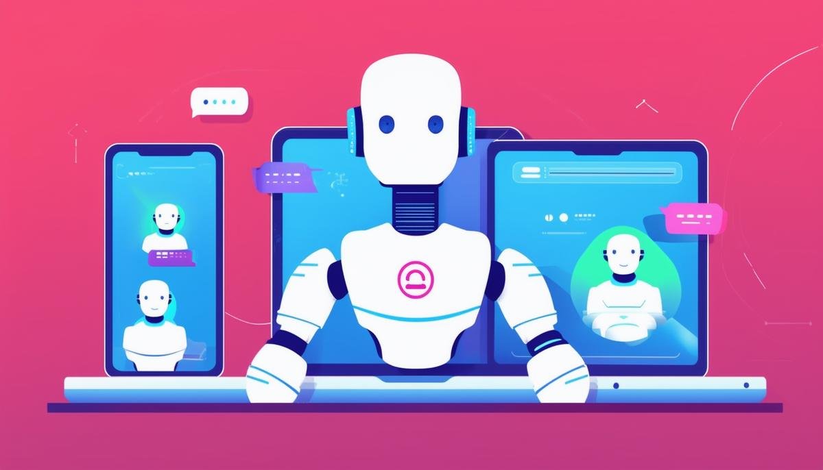 AI-powered chatbot providing 24/7 customer support on multiple devices