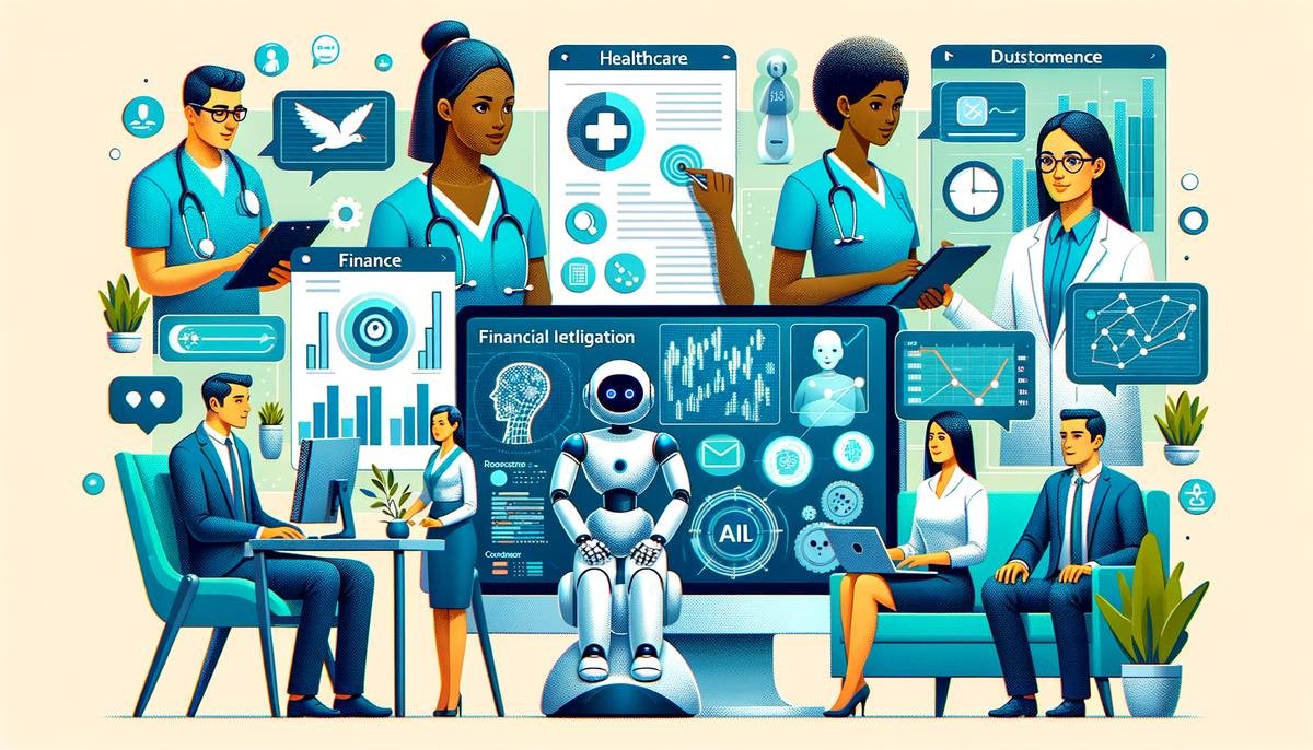 An image depicting the collaboration between humans and artificial general intelligence in the future of work