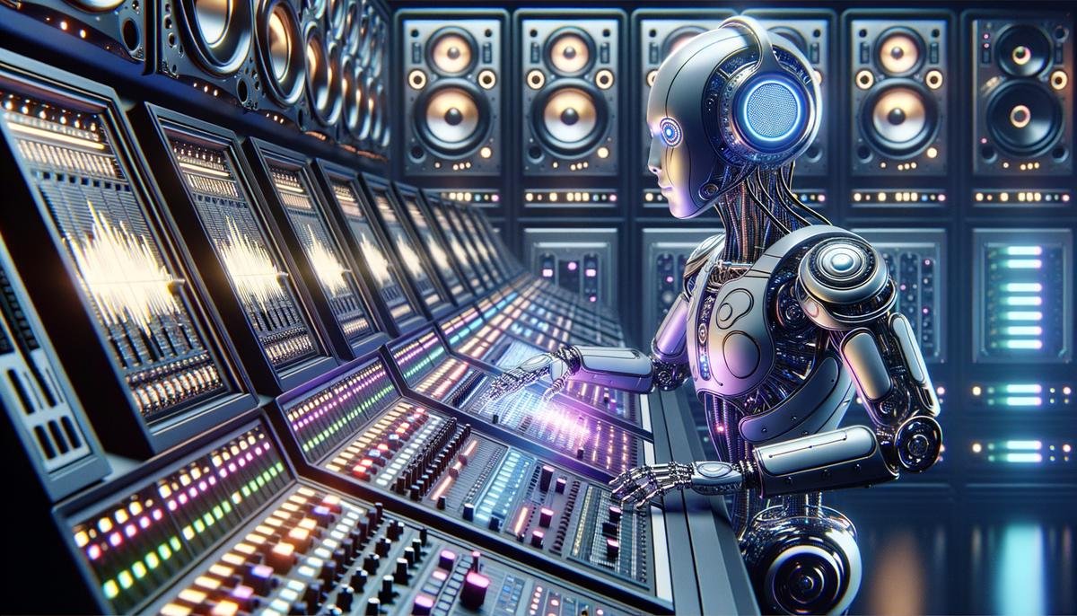 image of a futuristic AI controlling audio equipment