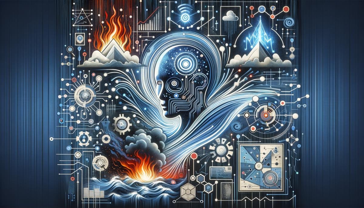 Image description: An abstract representation of AI working in a crisis management scenario.