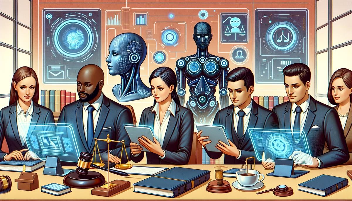 Image of lawyers working with AI, showcasing technological advancements in the legal field