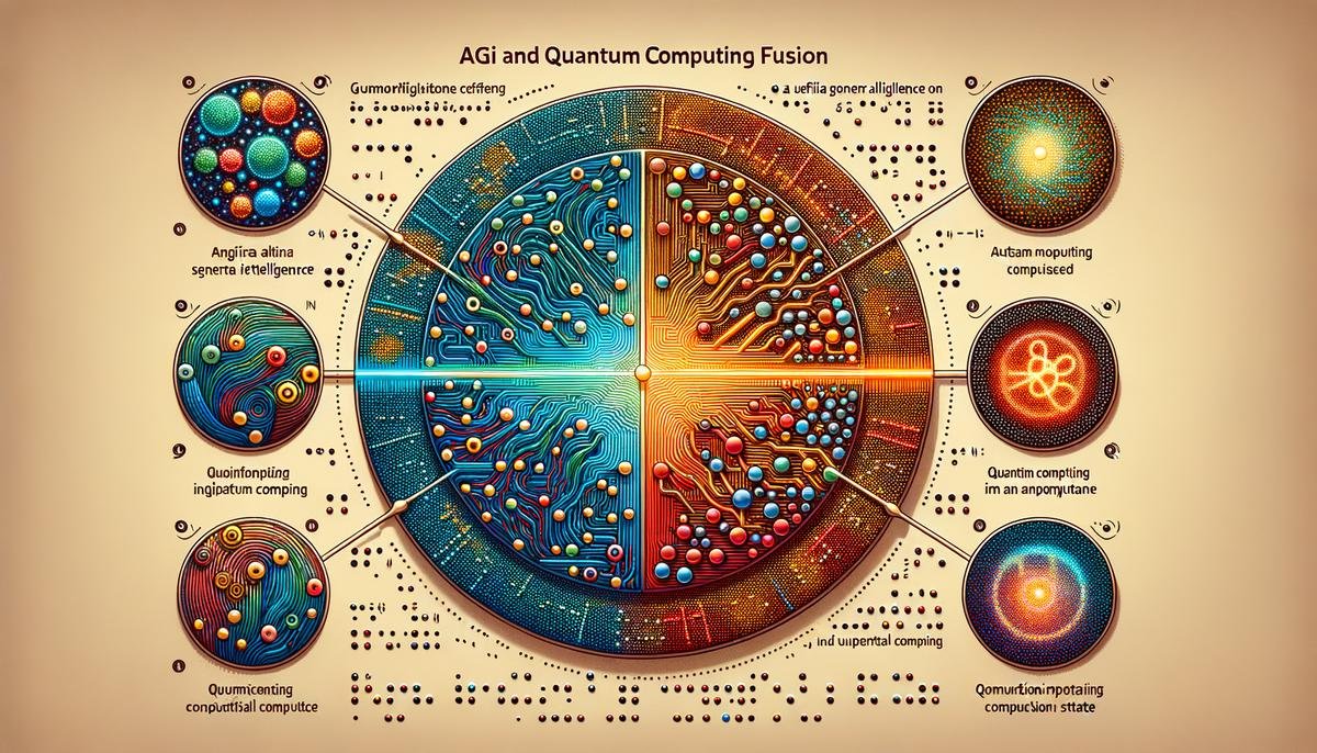 Artificial General Intelligence and Quantum Computing - an image depicting the potential fusion of AGI and Quantum Computing for visually impaired individuals