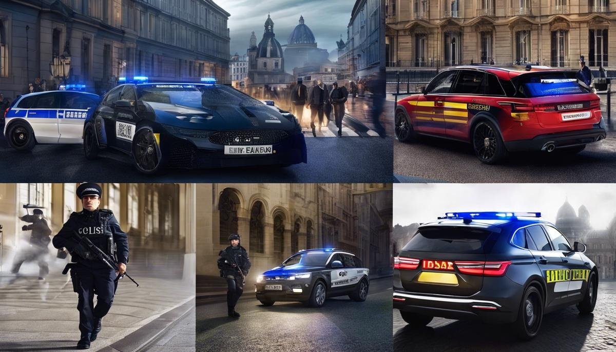 Cover image showing the evolution of European law enforcement with dashes instead of spaces