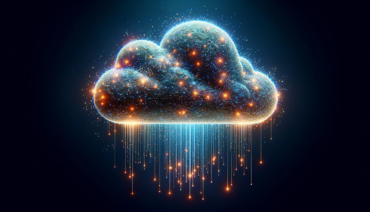 Illustration of an advanced artificial intelligence cloud system