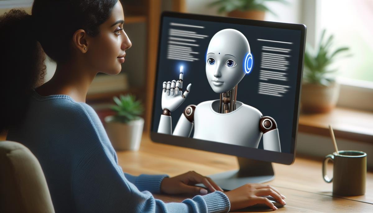 An image of a person engaging in a therapy session with an AI conversational agent