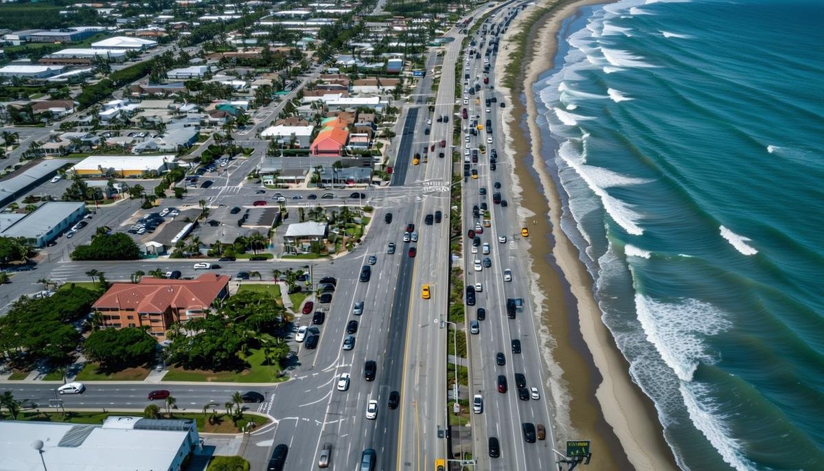 Coastal city implementing AI-guided evacuation plans before a hurricane