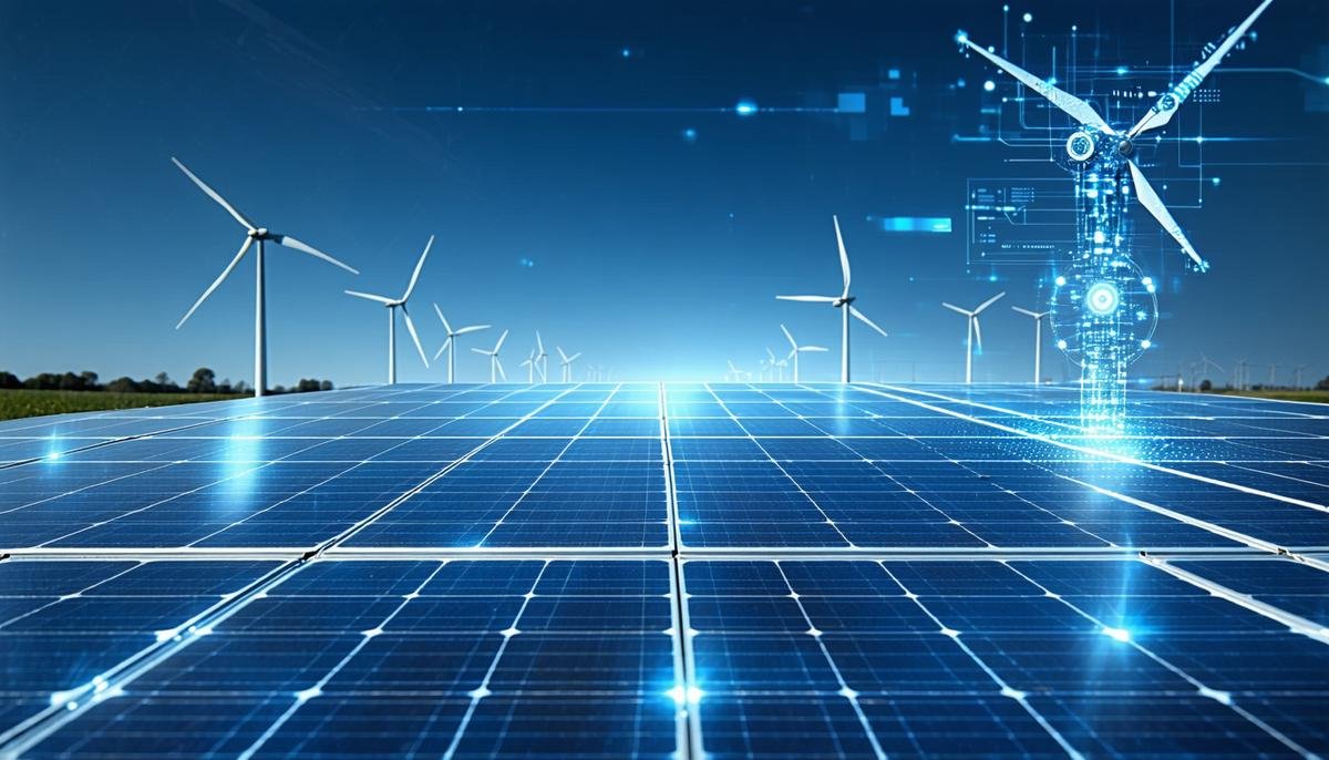 AI system balancing renewable energy sources on a smart grid