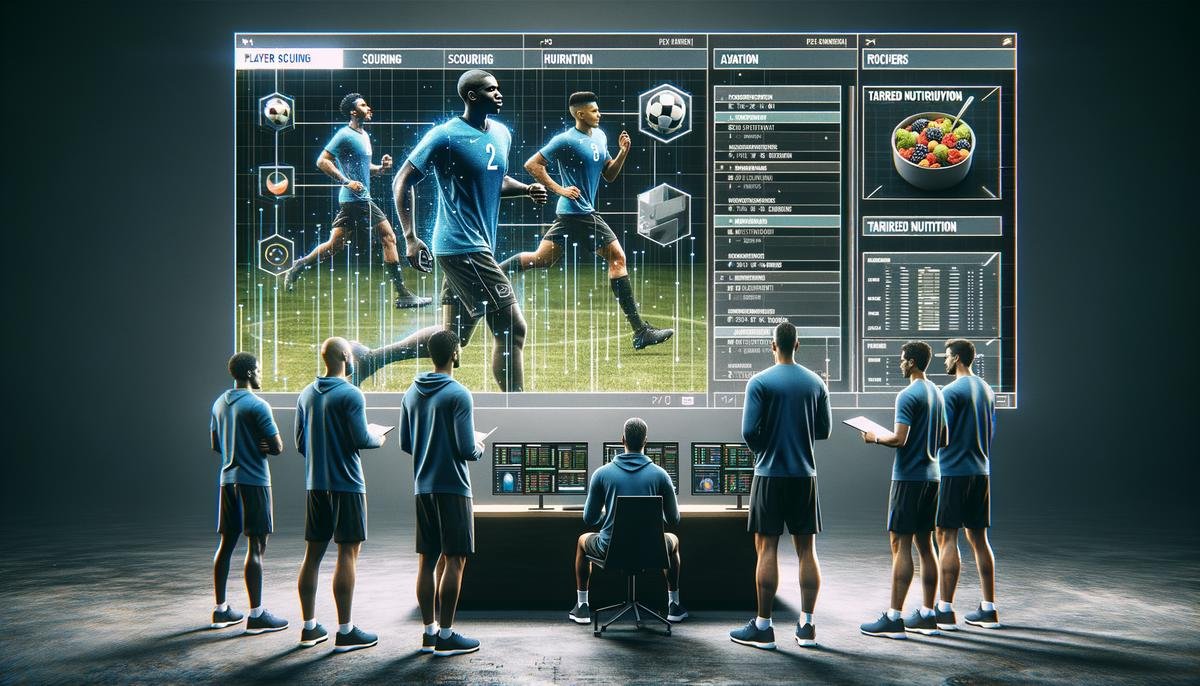 AI system analyzing player statistics and creating personalized nutrition plans