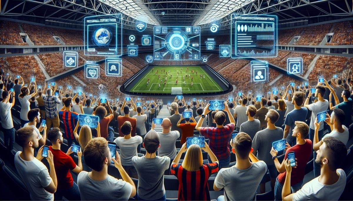 Sports fans enjoying personalized, immersive experiences powered by AI technology