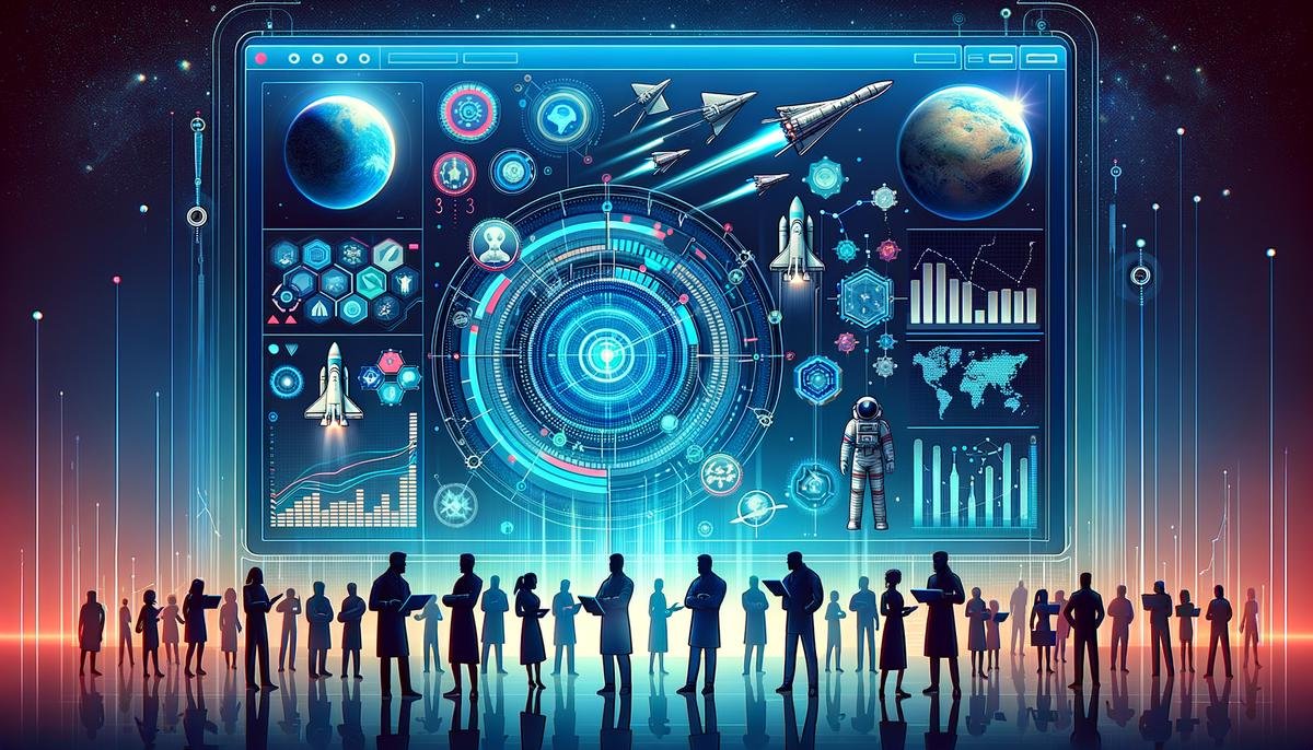 A futuristic interface of the ASPEN AI mission planning tool being used by scientists