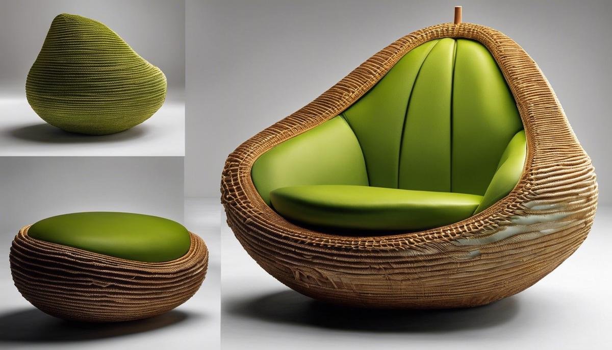 Image of an avocado-shaped armchair