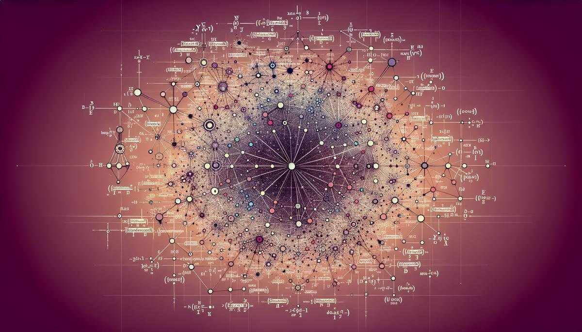 A visual representation of Darktrace AI analyzing network behavior using Bayesian Probabilistic Methodologies and Graph Theory