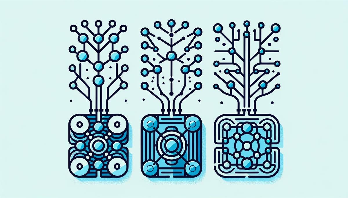 A side-by-side comparison of different deep learning models including CNN, RNN, and GAN