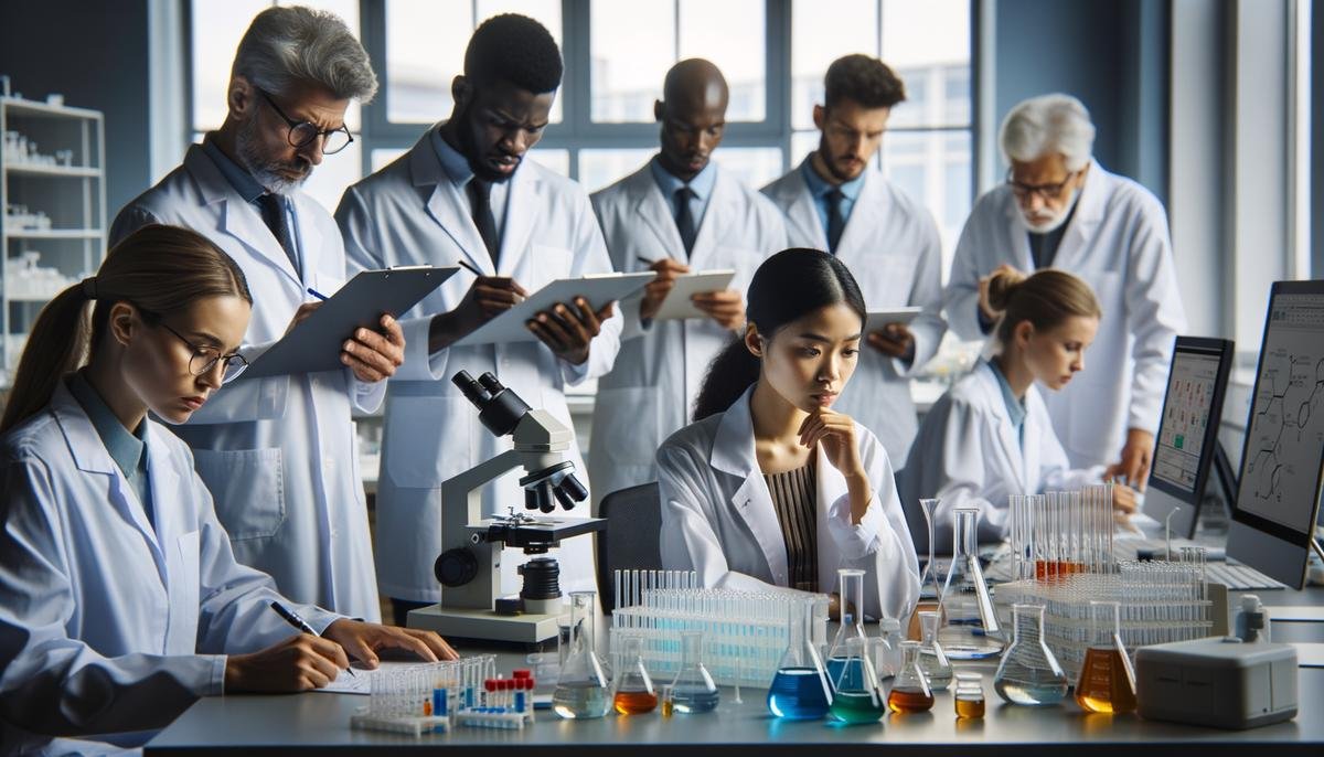Image of scientists working on drug discovery in a laboratory