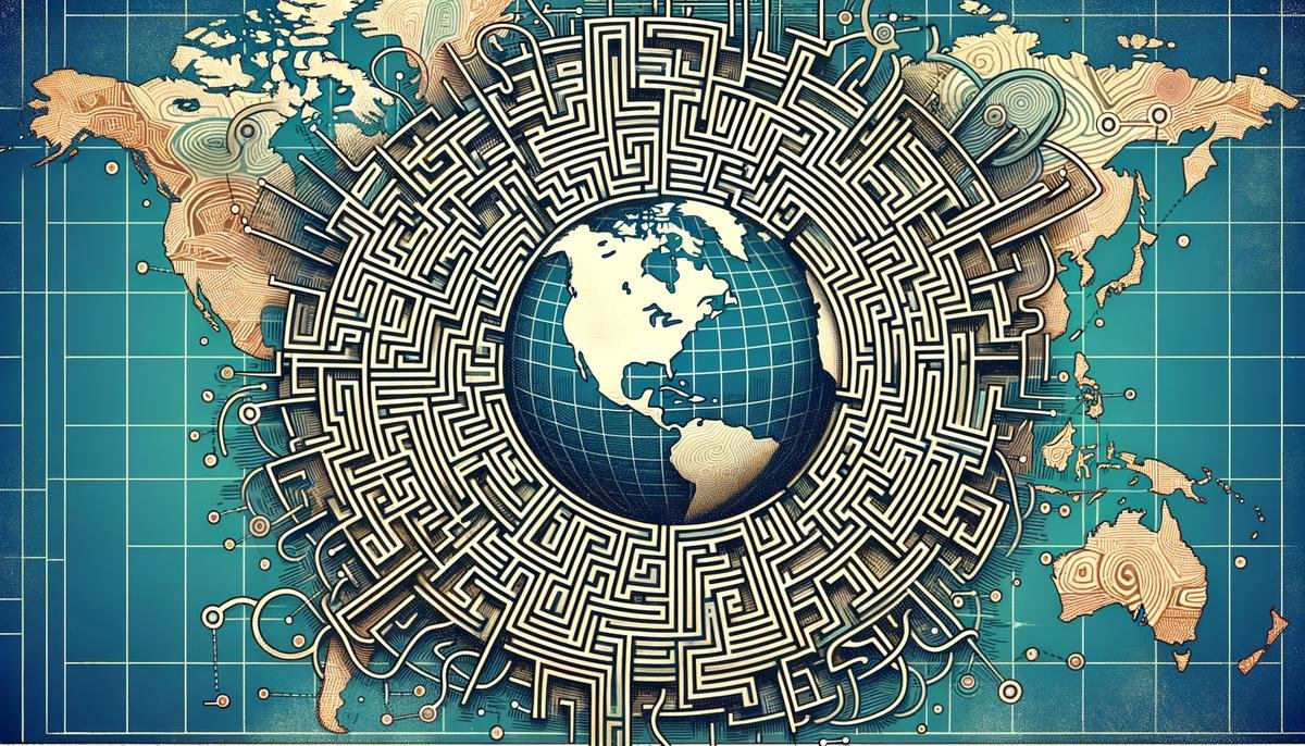 Image of a maze symbolizing the ethical considerations of using AI in global trade