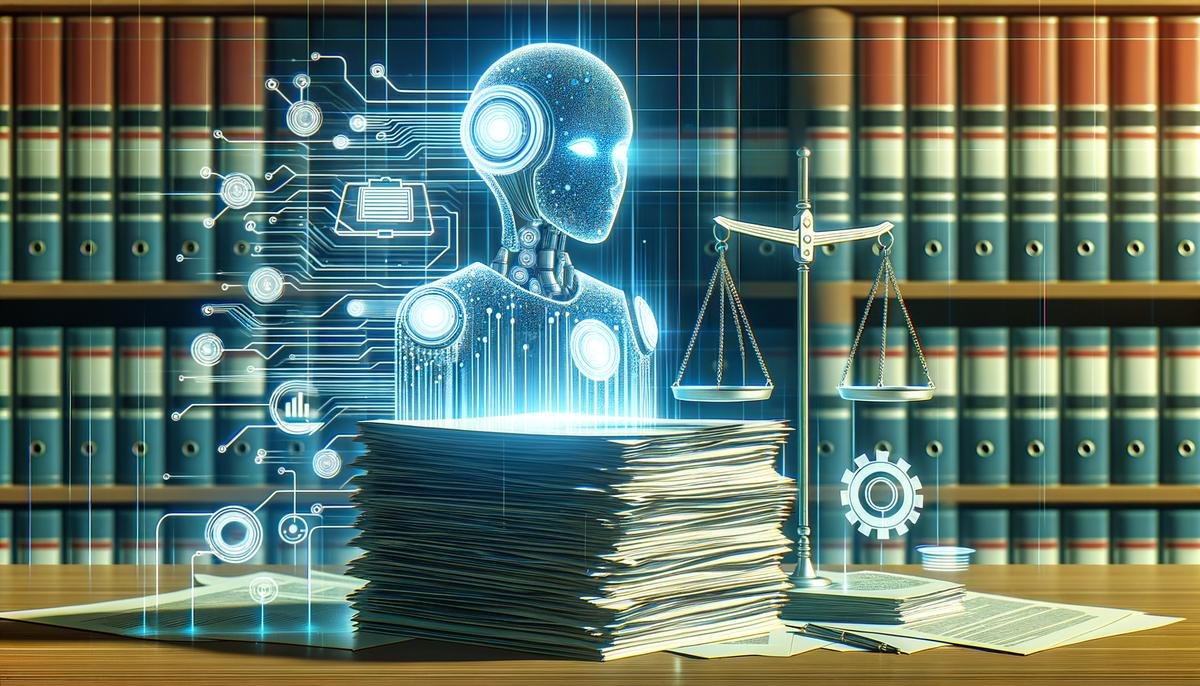 Image of AI analyzing legal documents for risk assessment within the legal sector
