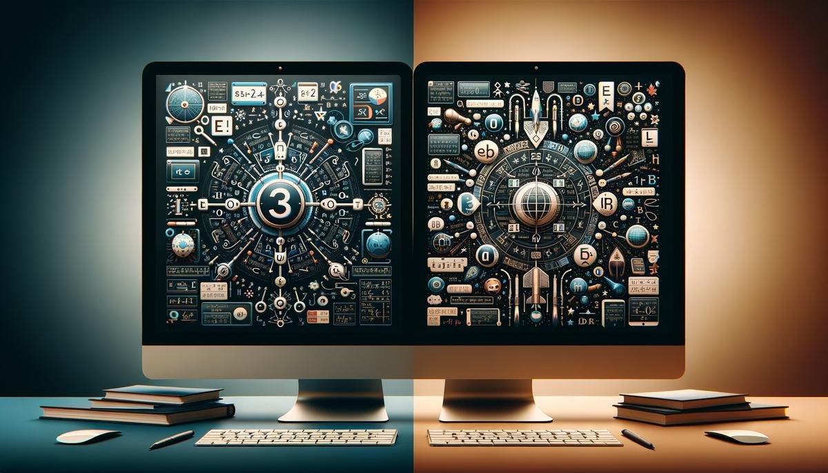 Side-by-side comparison of MATHia and Fast ForWord interfaces on computer screens