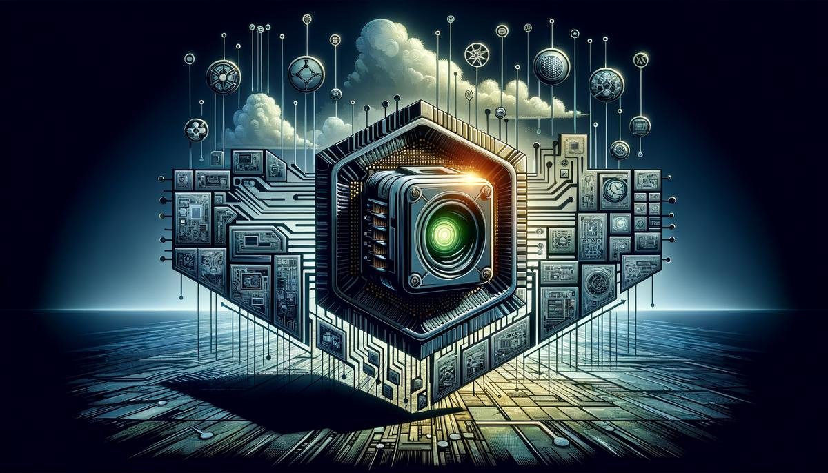 An illustration showcasing the key capabilities of NVIDIA's Blackwell platform, including its powerful chip, advanced transformer engine, and dedicated engines for reliability and data decompression. The image highlights the platform's ability to drive innovation across various industries and its adoption by leading tech companies.