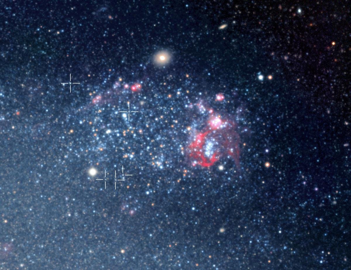 An image depicting the use of deep learning and Bayesian object detection methods to identify and characterize stars and celestial objects in crowded astronomical images, such as the Galactic center.
