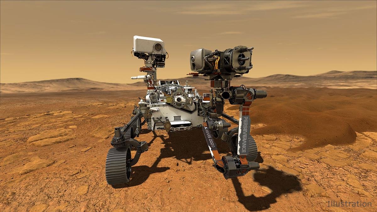 The Perseverance rover on Mars, using its AI capabilities to analyze rocks and navigate terrain