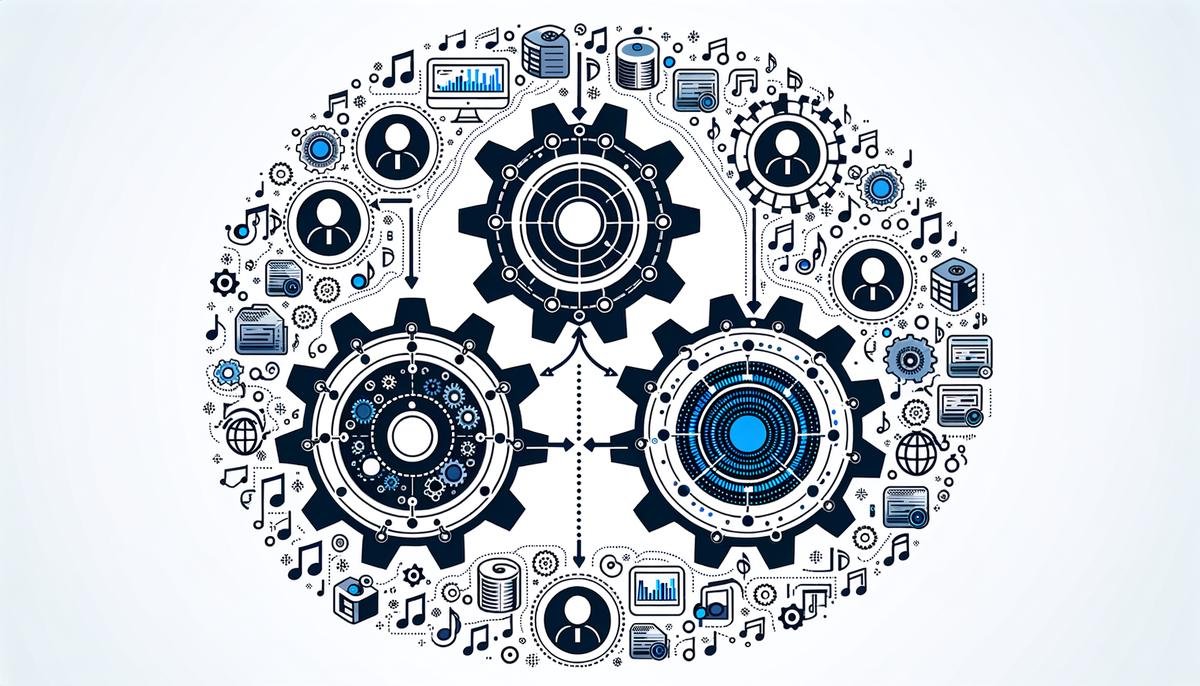 Illustration of Spotify's AI recommendation system components