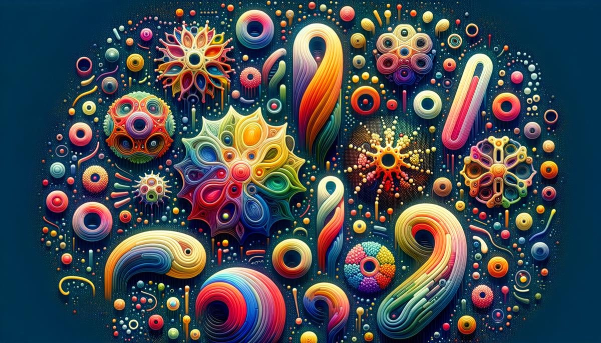 Colorful illustration of engineered microorganisms